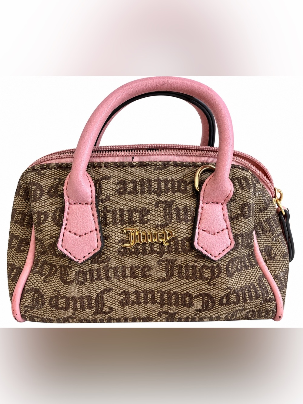 Juicy Couture Pink Accent Signature Mini Satchel
